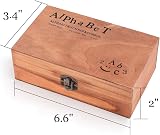 Tosnail 70 Pcs Wooden Rubber Alphabet Stamps Set with Storage Box view 2
