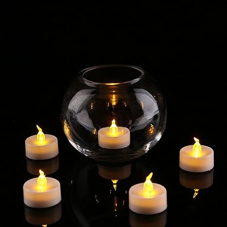 Goyal TL-1BT LED Flameless YELLOW Tea Light Candles with Extra Batteries (SET OF 6)