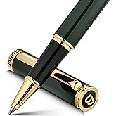 BEILUNER Luxury Rollerball Pen, Stunning Green Lacquer with 24K Gold Trim,Noble and Elegant Designs,Schneider Ink Refill, Best Gift Set for Men & Women, Refillable, Executive Writing, Nice Pens
