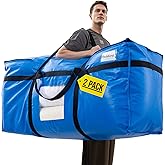 TAILI 69 Gallon Extra Large Storage Bags, XXL Blue Heavy Duty Moving Bags For Storage with Visible Window, Wrap Around Handles, Totes for Space Saving, Alternative to Moving Boxes (2 Pack)