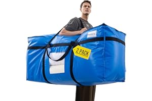 TAILI 69 Gallon Extra Large Storage Bags, XXL Blue Heavy Duty Moving Bags For Storage with Visible Window, Wrap Around Handle