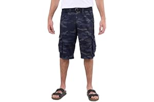 X RAY Mens Cargo Shorts Camo & Solid Colors 12.5" Inseam Knee Length Classic Fit Multi Pocket (Big and Tall Shorts for Men)