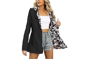 Bellivera Women's Lightweight Coat Windbreaker Zip Up Long Sleeve Jacket Outdoor Raincoat with Hood