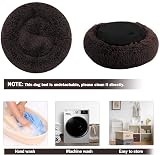 Nepfaivy Calming Donut Bed for Dogs Cats 19.7in Non-Slip Cozy Cocoa view 7