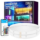 DAYBETTER 100ft Outdoor LED Strip Lights, Waterproof, IP67 Outdoor LED Lights with Remote, Bluetooth APP Control, Color Changing LED Rope Lights for Bedroom, Bathroom, Roof, Balcony, Pool