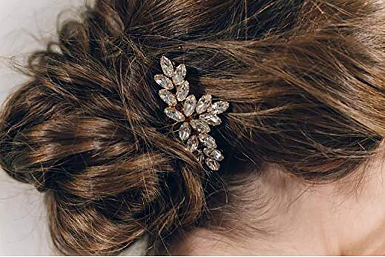 Chargances Bride Hair Pins Crystal Bobby Hair Pin Bride Headpiece Weeding Hair Pins for Bride Bridesmaid Bohemia Hair Accessories for Women and Girls(Set of 2) (Gold)