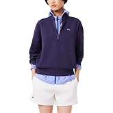 Lacoste Womens Double Face Quarter Zip Up Sweatshirt