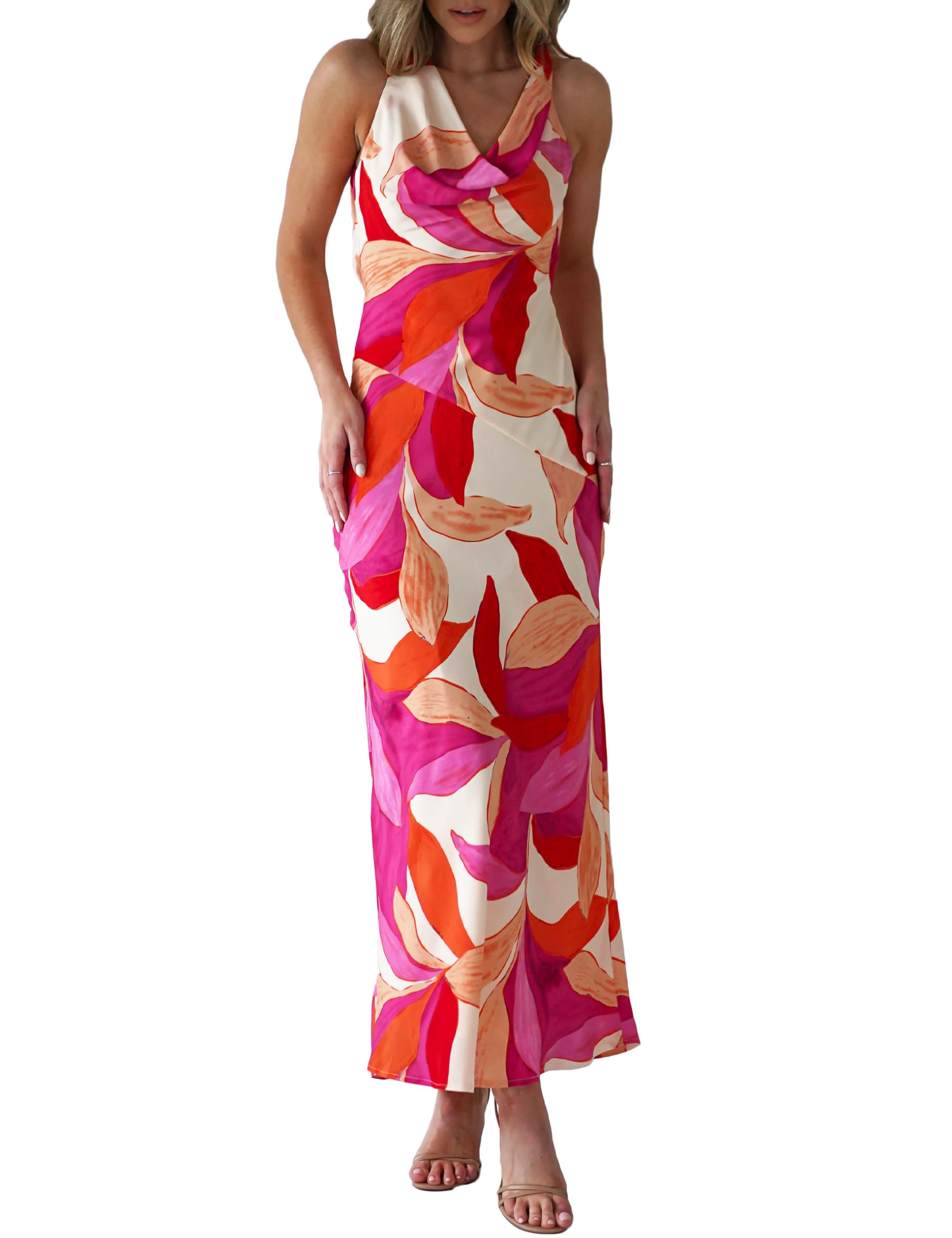 Women's 2025 Summer Satin Backless Elegant Dress