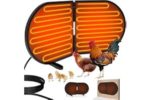 Tepoal Large Chicken Coop Heater for Winter, 220 Watts Foldable Heat Chicken Heater, Waterproof Radiant Chicks Heaters for Coop, Heater with 2 Heating Plates for Chick Kitten Puppy Pets Animals