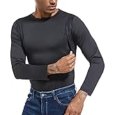 NELKBI Concealed Carry Shirts for Men Holster Shirt Crew Neck Long Sleeve Conceal Carry Shirt Clothing with Large Pockets