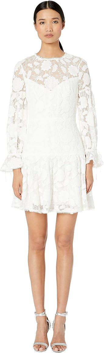 monique lhuillier floral overlay dress