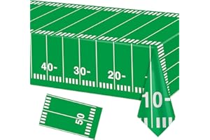 ZMCINER Football Tablecloth Table Cover Touchdown Party Decorations Football Party Supplies for Superbowl Decorations, Game Day (54x72 Inches)