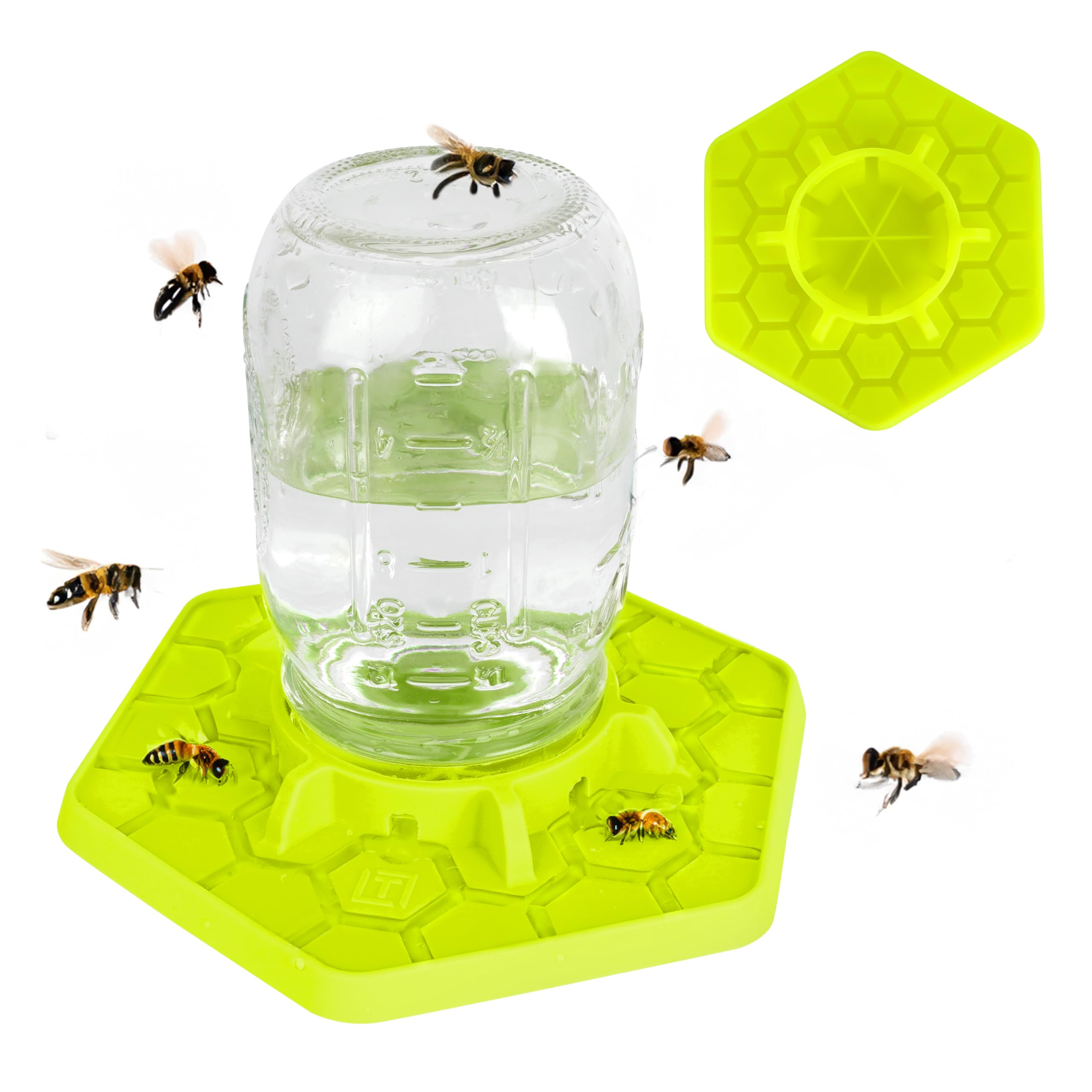 Photo 1 of Tributary Brands Bee Feeder for Mason Jar Made of Silicone - Bee Watering Station for Garden Compatible with Regular Mouth Mason Jars