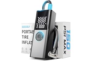 BEBOBLY Tire Inflator Portable Air Compressor - 4X Faster & 150PSI Tire Pump for Car Moto Bike Ball - Auto Shut-Off - Fast Ch