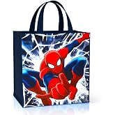 Spiderman Tote Bag, Large Reusable Grocery Bag Bundle for Kids Adults | Spider-Man 13" Tote Bag for Shopping Groceries Gift Bags for Boys Girls Features Spider Man