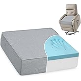 Shinnwa Gel Memory Foam Recliner Cushion for Elderly, Extra Large Seat Cushion, Dual-Layer Foam Chair Pad for Couch, Armchair, Wicker Chairs, Floor, 20 × 20 × 5in, Light Gray