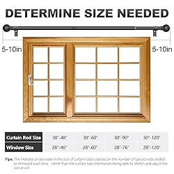 Authandis Black Curtain Rods for Windows with