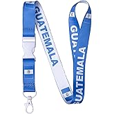 EASTEX Guatemala Flag Lanyard Keychain - Clip on Lanyard for Keys Badge - ID Card Holder Keychain - Llaveros Para Llaves