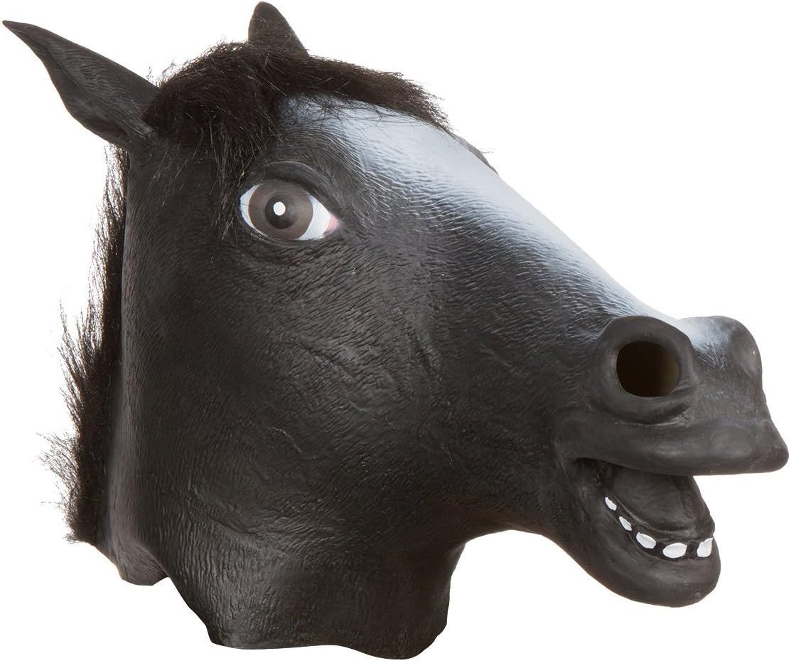 Halloween Party Costume Latex Horse Mask by Capital Costumes (Black)