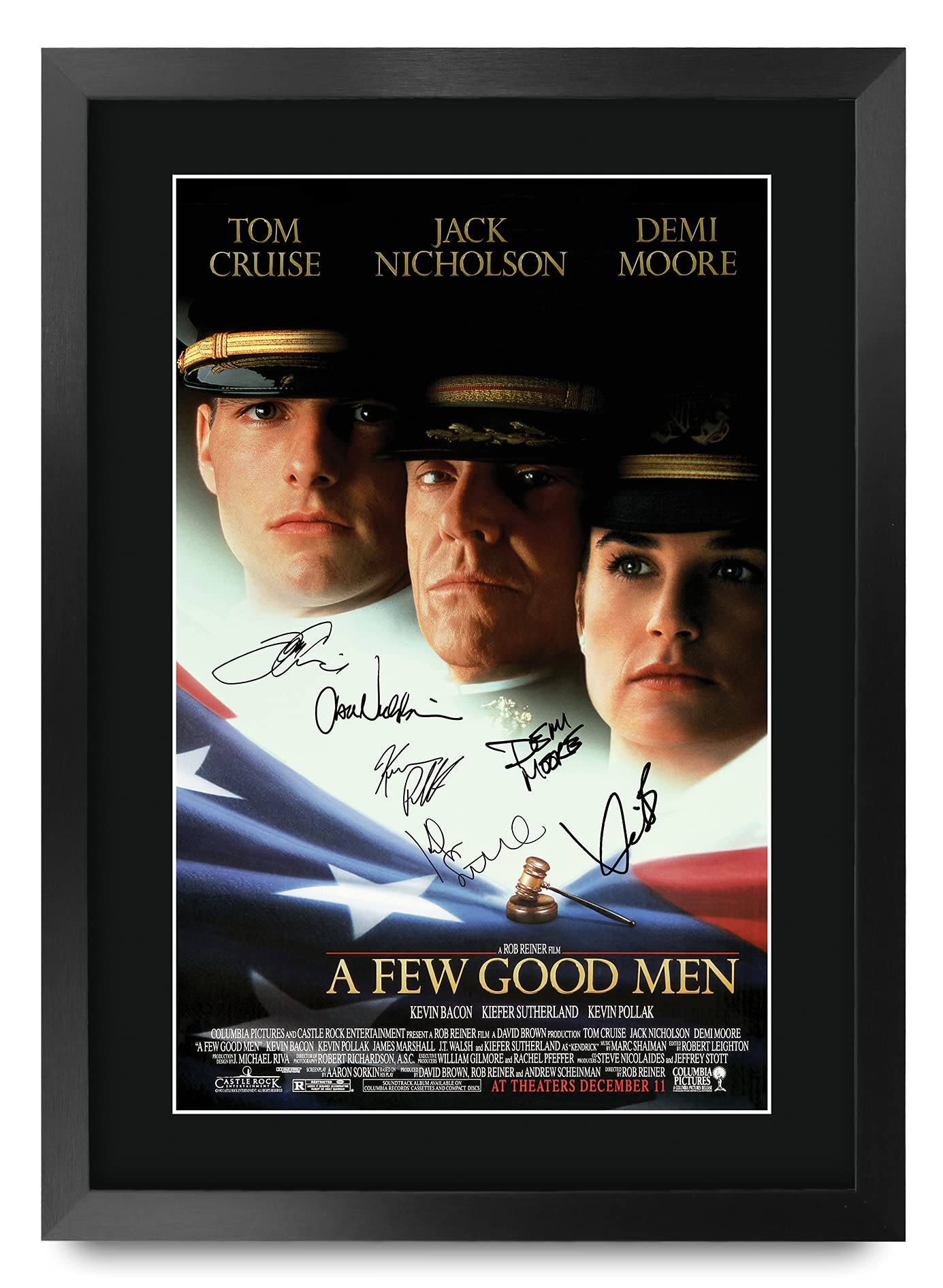 HWC Trading FR A3 A Few Good Men Movie Poster Tom Cruise, Jack Nicholson, Demi Moore Gifts Printed Poster Signed Autograph Picture for Movie Memorabilia Fans - A3 Framed