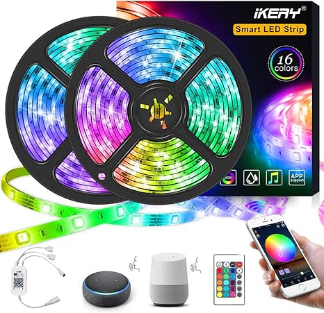 tira de luces led smart wifi funciona con alexa google home aplicacion controlada 32 8 pies resistente al agua que cambia de color con 300 luces