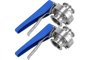 2X 1-1/2 Inch 38mm SS304 Stainless Steel Sanitary 1.5 Inch Clamp Butterfly Valve Squeeze Trigger