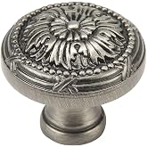 Cosmas 10 Pack 9460AS Antique Silver Knob 1-1/4 Inch Diameter | Classic Design | Kitchen, Bathroom &amp; Dresser Hardware
