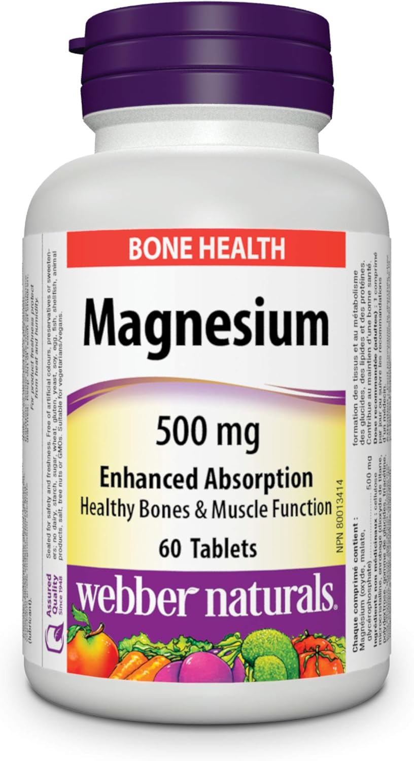 Webber Naturals Magnesium Tablet 500 Mg 60 Count Amazon Ca Health Personal Care