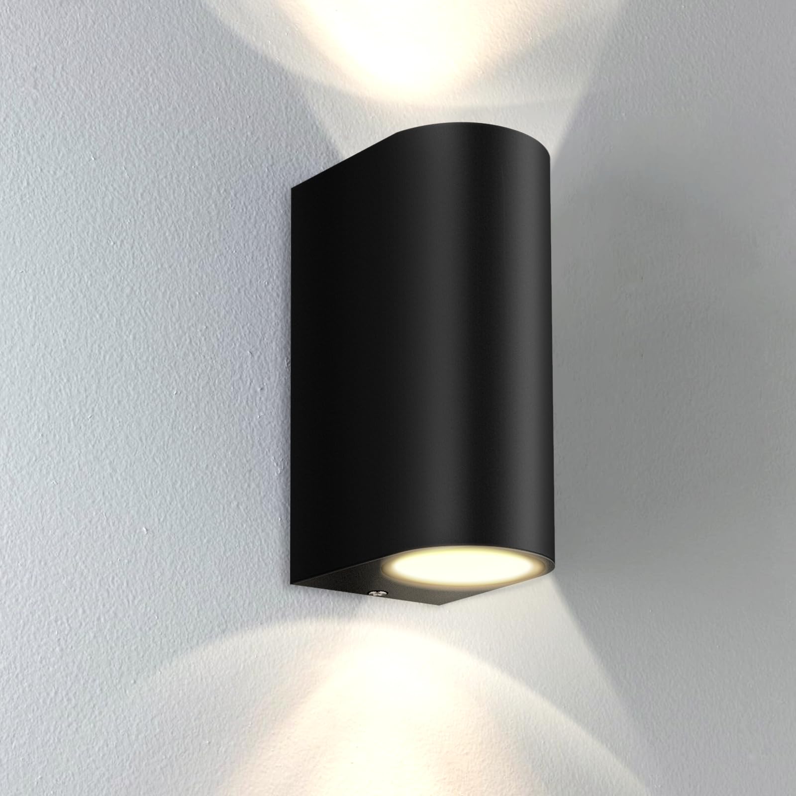 Kerry Outside Wall Lights, Outdoor Lights Main Powered, Up and Down Black Modern Lamp, Gu10 External Wall Sconce IP44 Garden Lighting, Wall Mounted Fixtures for Front Door, Porch, Patio