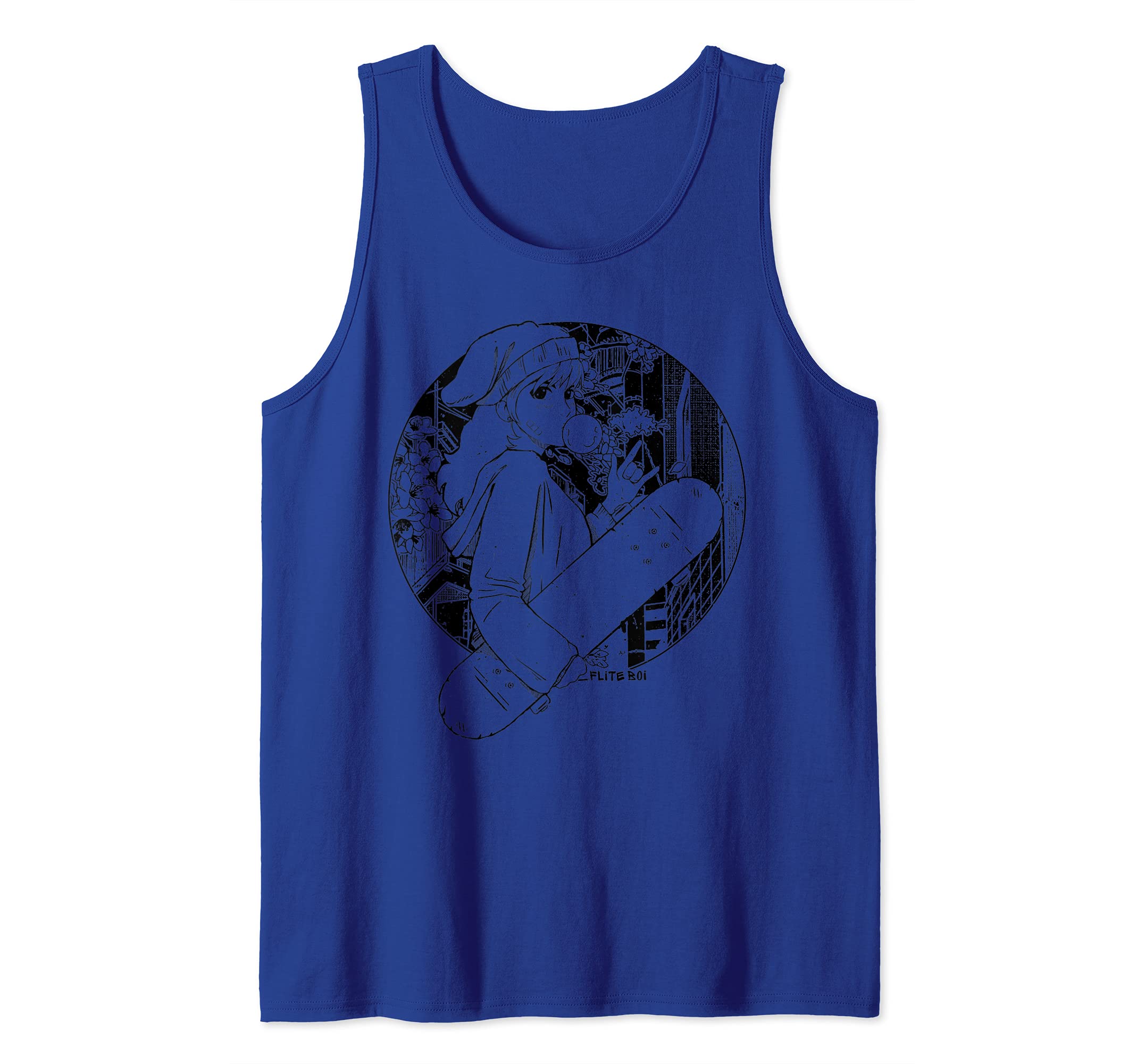Flite Boi - Skateboards - Anime Skateboard Girl Graphic Tank Top