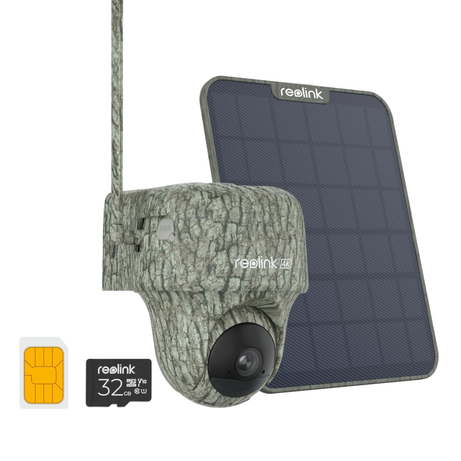 Reolink 4G LTE Cellular Security Camera Outdoor Wireless, Go Ranger PT+Solar Panel, No WiFi, 360° Animal Detection, 4K HD PTZ Trail Camera with Night Vision(No Glow), App Control, Live Streaming