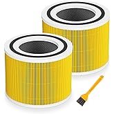 Core 300 Pet Care Replacement Filter for LEVOIT Core 300/ Core 300S/ Core 300-P/Core 300S-P Air Purifi-ers, 3-IN-1 H13 True HEPA Filter, Compared to Part# Core 300-RF, Yellow (2 Pack)