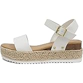 Soda CLIP ~ Women Open Toe Ankle Strap Platform Espadrille Sandal