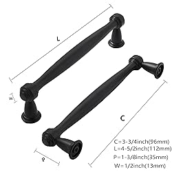 khtumeware 10 Pack 3-3/4 Inch(96mm) Matte Black
