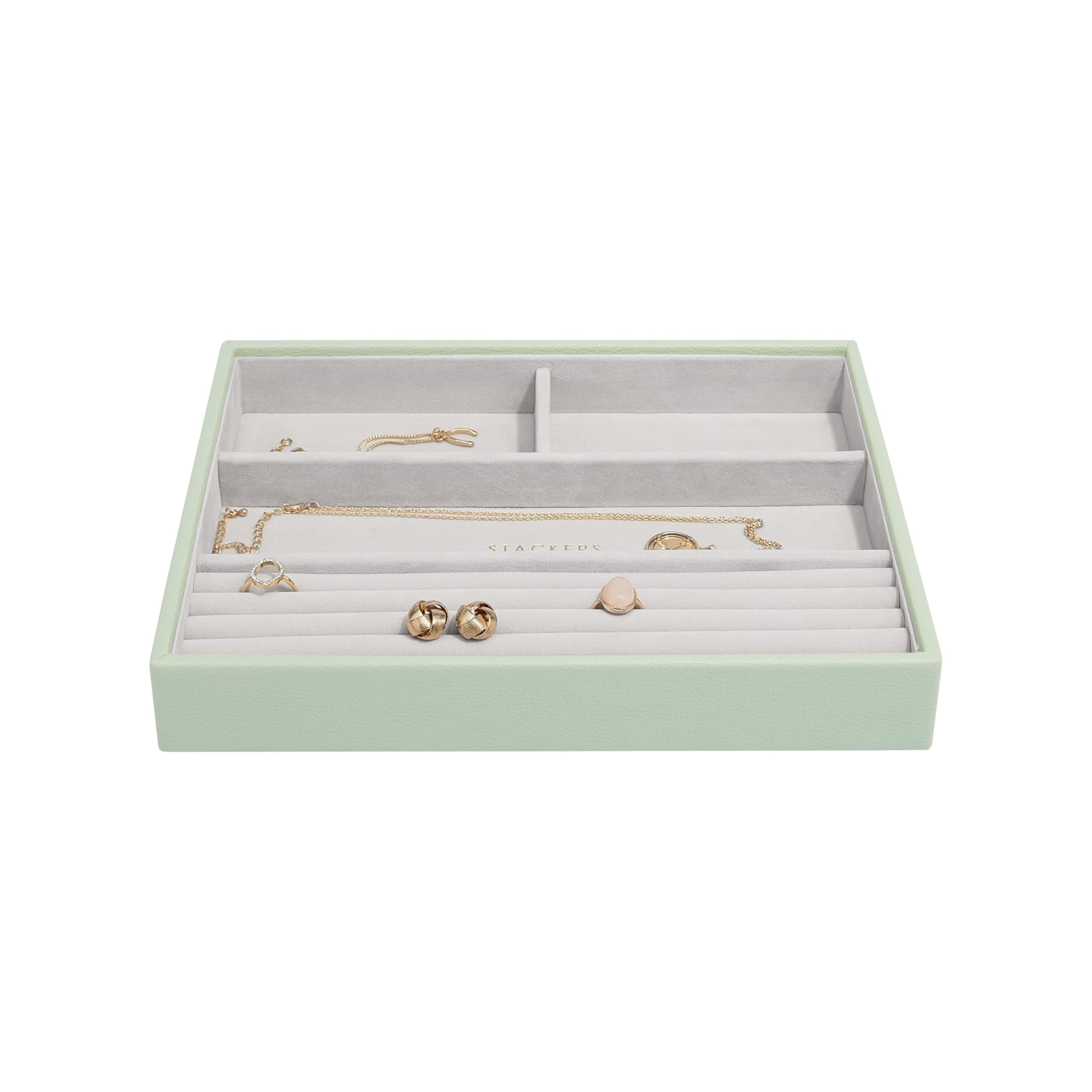 Stackers Sage Green Classic Medium Jewellery Box Ring/Bracelets Layer