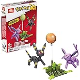 MEGA Pokémon Action Figure Building Toys, Umbreon & Espeon With 122 Pieces, 2 Poseable Characters, 4 Inches Tall, Gift Idea For Kids