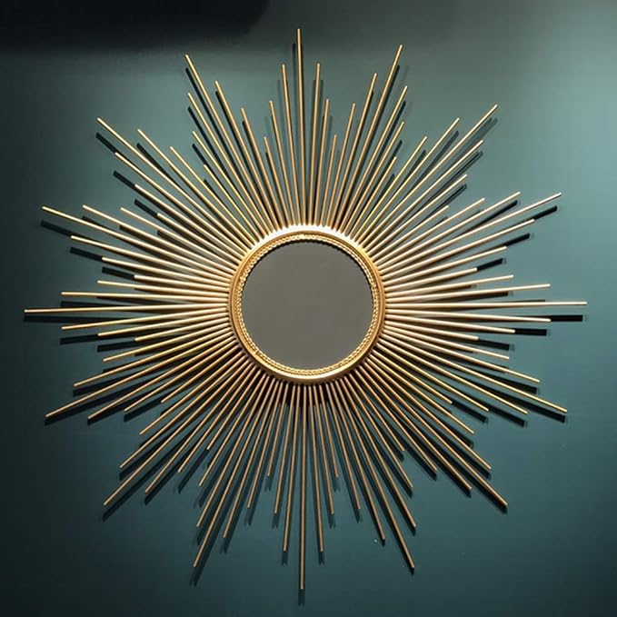 WUSTEGCCF Espejo Circular BañO Colgante,Espejo Decorativo Dorado Y