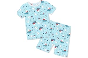 babee Reshinee Bamboo Viscose Toddler Animal Pajamas Boys Girls Kids Cool Short Summer 2-8Y Snug fit Pjs Set 2pcs