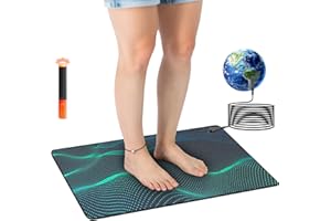 Z ZONAMA Grounding Mat with 100K Ohmresistor,The Globe Pad for Feet Earth Ground Therapy Improved Sleep Reduced Pain,Earth Grounded Pads Healthy Mats with Grounding Wire Magnetic Therapy