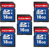 16GB SD Card, 5 Pack SDHC Memory Cards UHS-I U1 Class 10 High-Speed Full HD Video Compatible with Digital Point-and-Shoot Cameras, HD Camcorders, DSLR and PC, 16GB(5pc)