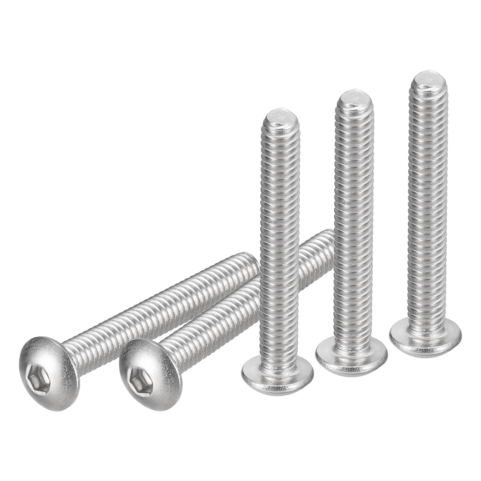 DTGN #8-32x1-1/4" Button Head Socket Cap Screws - 100Pack - Good for Machine - 304 Stainless Steel 18/8 - Hex Drive Full Thread UNC Fasteners — image 1