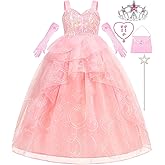 iTVTi Witch Dress for Girls Princess Glitter Pink Costumes Dress Up for Halloween Carnival Cosplay