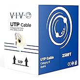 VIVO 250ft Bulk Cat6 Wire, CCA Ethernet Cable, 23 AWG, UTP Pull Box, LAN Network, Gray, CABLE-V015