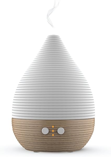 Amazon Com Teo Aroma Essential Oil Diffuser Scent And Fragrance Aromatherapy Humidifier Now With Handmade Ceramic Fsc Certified Beech Wood Belgian Modern Design Timer Led Light Long Cord Silent Fan Health