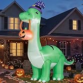 12FT Giant Halloween Decorations Inflatable Dinosaur Outdoor Decor. | Halloween Blow Up Yard Decorations Built-in LED Lights,Halloween Party Decor,for Yard/Lawn/Garden.