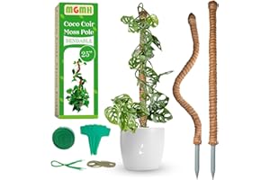 MGMH Coco Coir Moss Pole for Plants, 2 Sticks 25 Inch Bendable Plant Stakes Made of Real Coco Coir, Good for Climbing Plants Monstera and Other Creeper Plants Grow Upwards