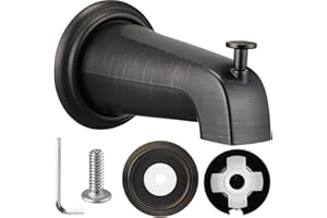 Dreyoo Slip On Diverter Tub Spout with Metal Cover Ring and Foam Gasket, Compatible with Kohler GP85556-CP, Bathroom Bathtub Faucet Set Replacement Fits 1/2'' Copper Water Tube(Oil Rubbed Bronze)