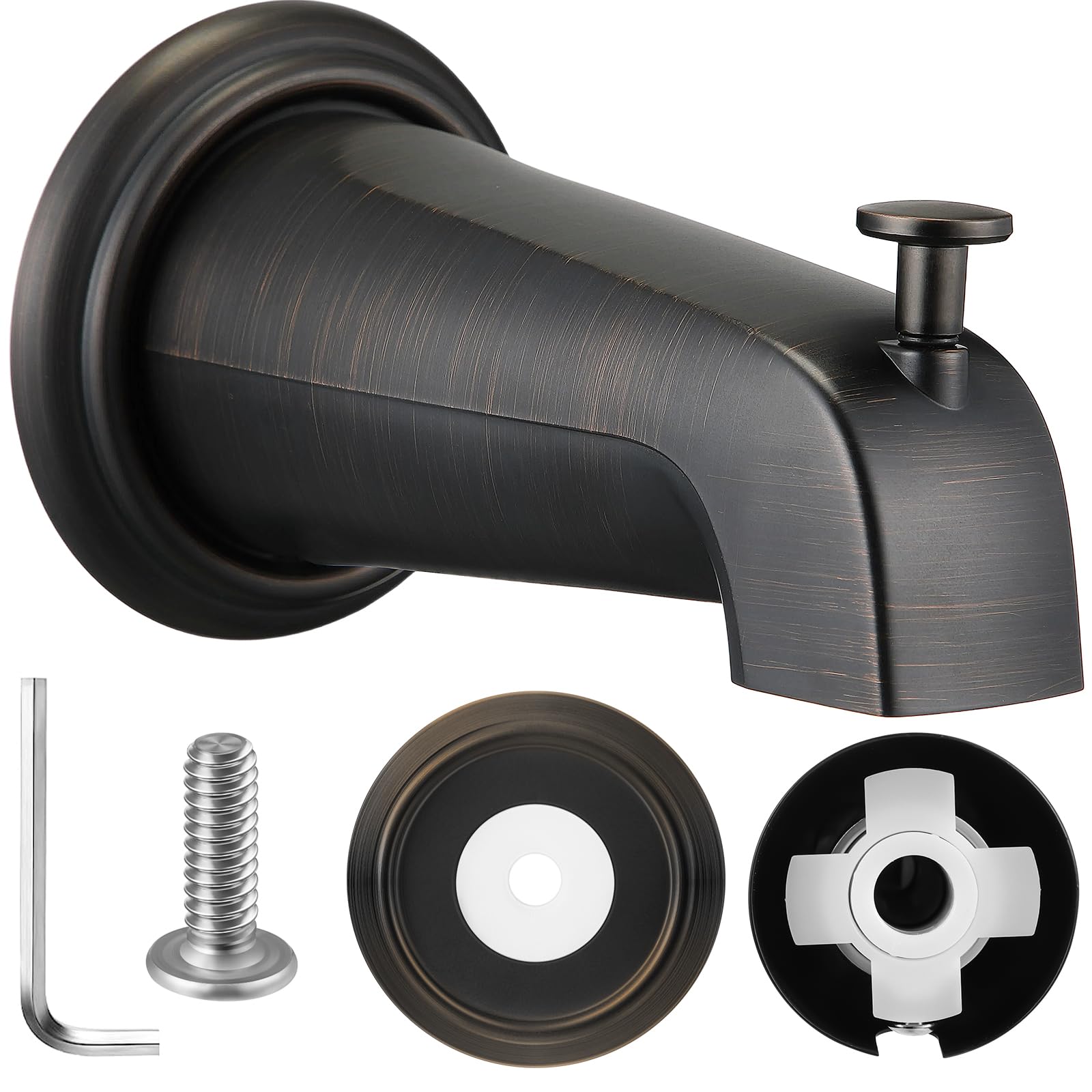 Photo 1 of Dreyoo Slip On Diverter Tub Spout with Metal Cover Ring and Foam Gasket, Compatible with Kohler GP85556-CP, Bathroom Bathtub Faucet Set Replacement Fits 1/2'' Copper Water Tube(Oil Rubbed Bronze)