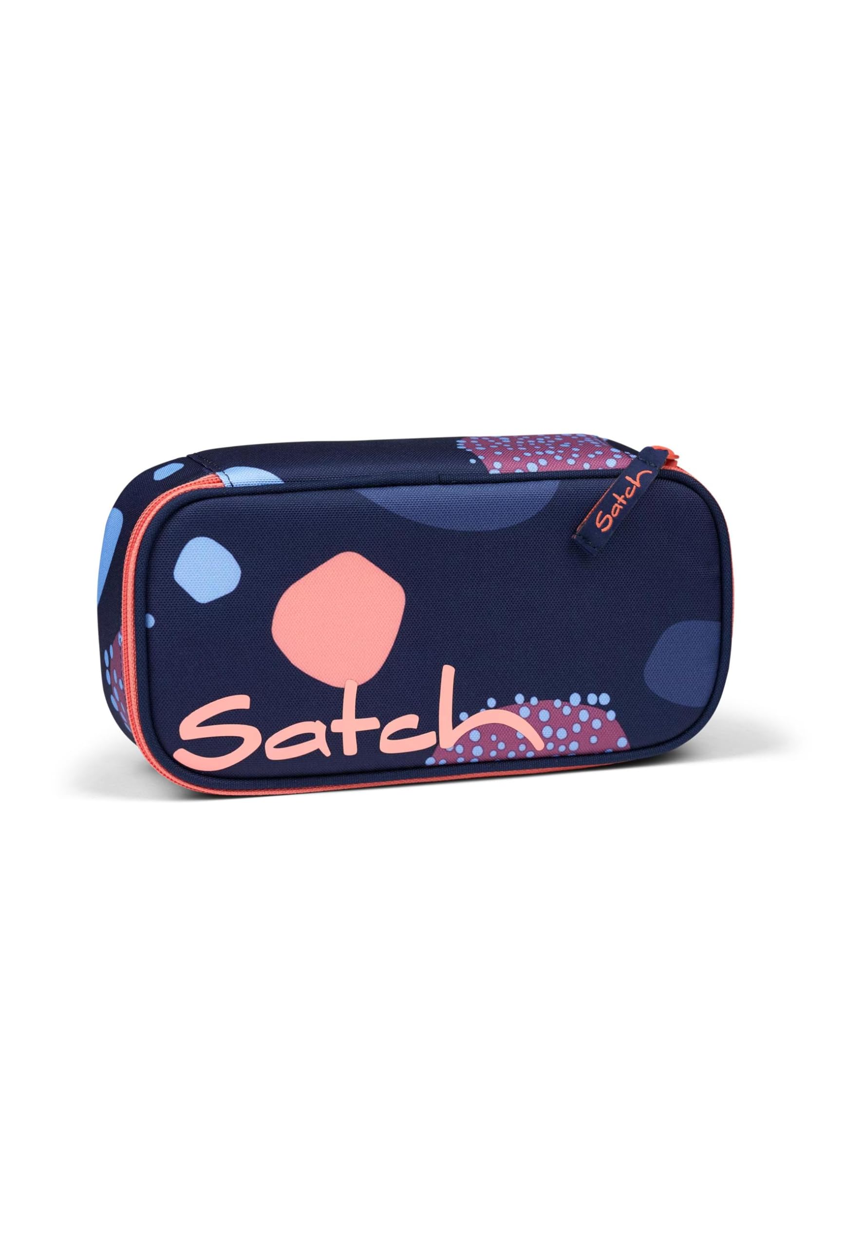 Satch Pencil Case Extra Large with Divider Zip Pocket Pen Holder Set Square Viewing Window for Timetable, Coral Reef - Dark Blue, Standard Size, Modern — image 1