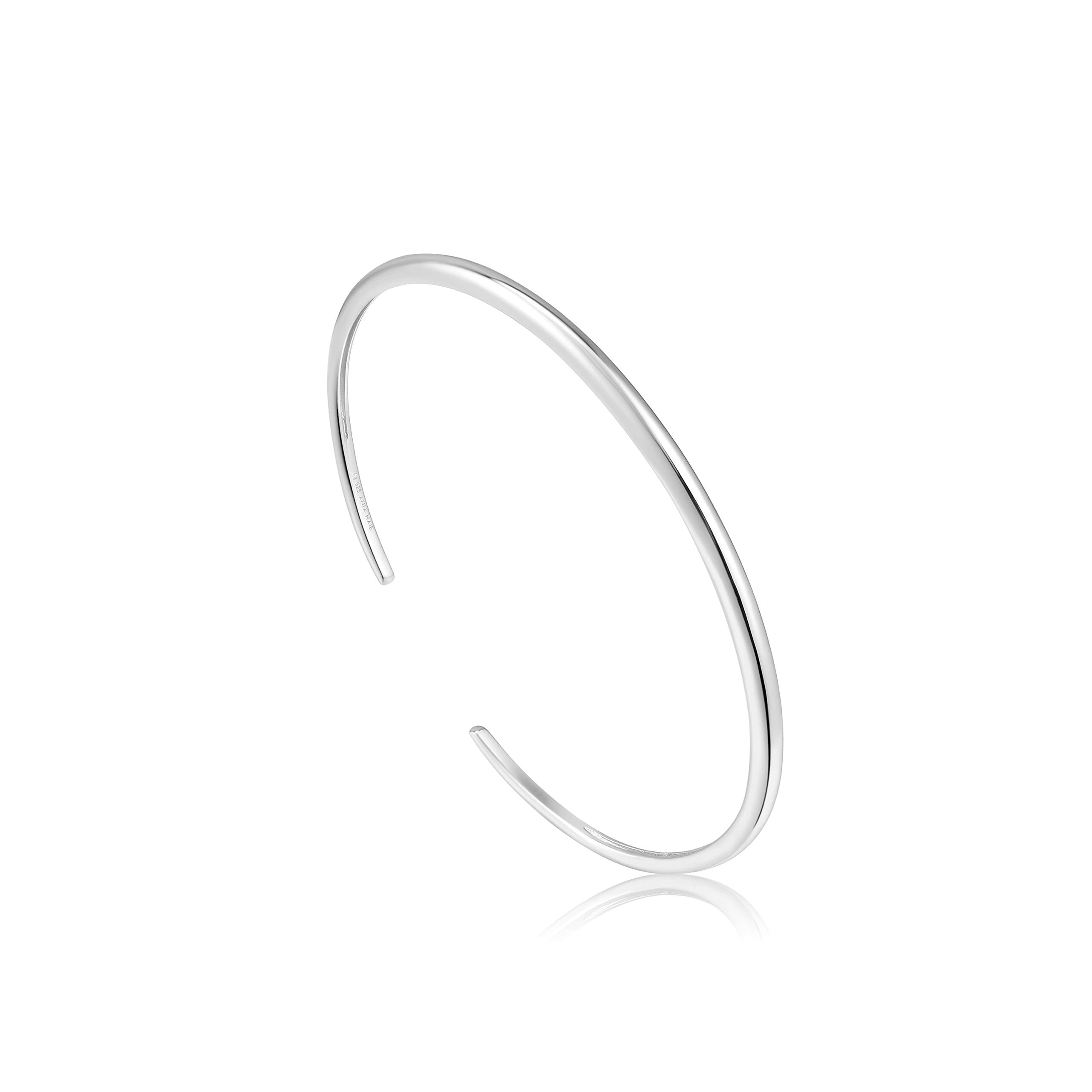 ANIA HAIE 925 Sterling Silver Minimalist Thin Cuff Classic Delicate Elegant Luxury Bracelet for Women & Gift